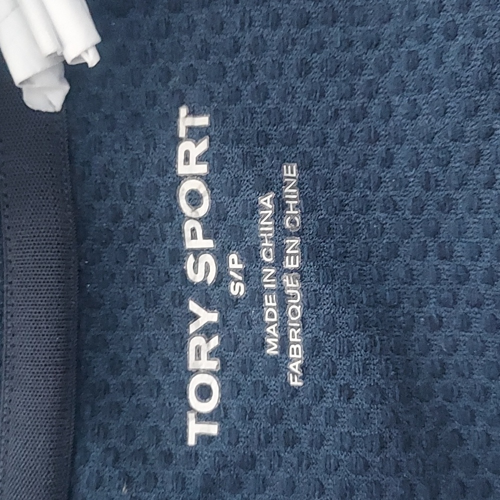 Tory Burch Sport Quarter Zip Navy Pullover Long Sleeve NWOT Active Athletic - Picture 6 of 7